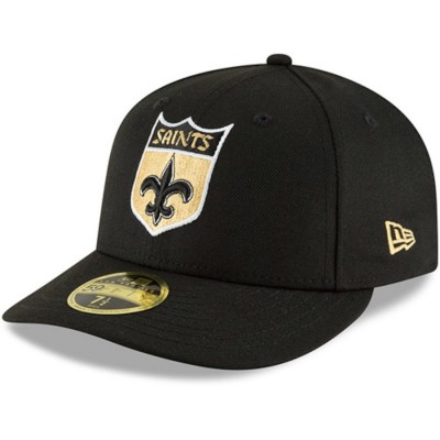 Men's New Orleans Saints New Era Black Omaha Throwback Low Profile 59FIFTY Fitted Hat 3184669